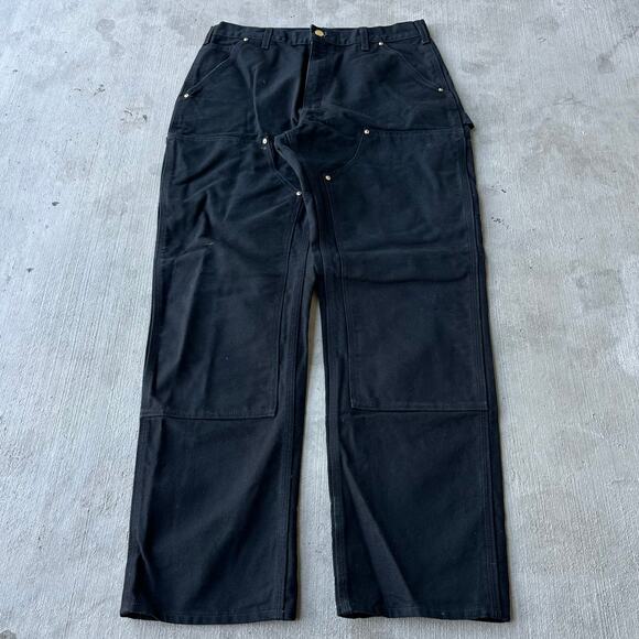 Vintage Y2K Carhartt black double knee work wear carpenter pants - Picture 1 of 7
